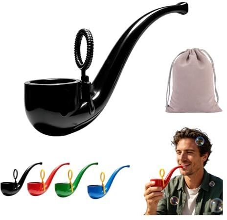 Retro Soap Bubble Pipe, 3D Printed Reusable Bubble Blower Wand, Vintage Smoke Ring Bubble Maker for Adults, Outdoor Garden Fun, Party Favour, Birthday Gift (black)