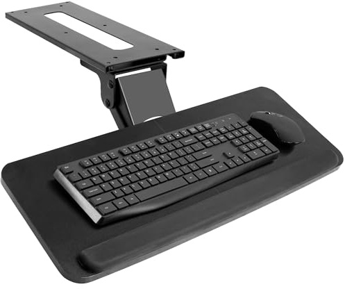VIVO Adjustable Computer Keyboard & Mouse Platform Tray Ergonomic Under Table Desk Mount Drawer Underdesk Shelf (MOUNT-KB03B)…