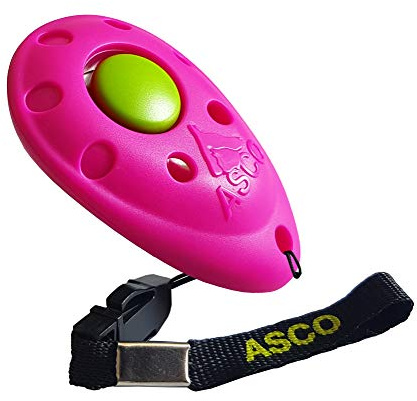 ASCO Premium Clicker pour Dressage de Chien, cliquet Professionnel pour Chiens, Chats, Chevaux ; cliquet pour Dressage de Chien, Rose AC08P