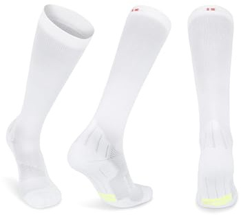 DANISH ENDURANCE Calcetines de Compresión Mujer y Hombre, Deporte, Running, Recuperación, 1 Par Blanco, 39-42