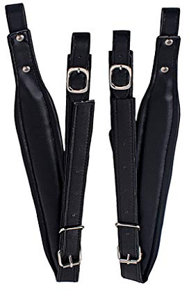 Alnicov 1 Pair Adjustable Synthetic Leather Accordion Shoulder Straps Belt for 16-120 Bass Accordions(Black)