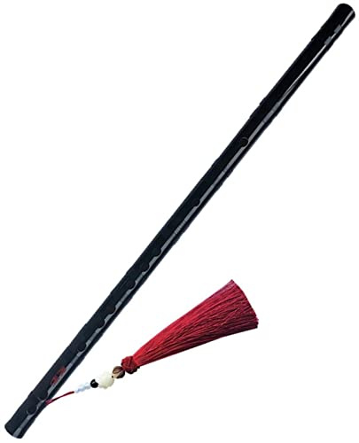 Kinesisk flöjt nybörjare bambuflöjt med antik tofs Dizi Piccolo traditionell kinesisk flöjt musikinstrument för barn vuxna svart (storlek: E Tone)