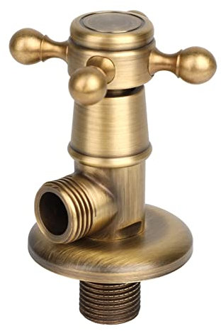 Valvola a triangolo in ottone antico Controllo dell'acqua,arresto del rubinetto Accessori per il bagno Cucina Valvole di riempimento per WC a parete con valvola ad angolo da 1/2 , Valvola a tri