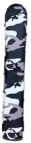 Perfeclan Funda de Palos de alineación de Golf, Soporte para la Cabeza, Capacidad para 2 Palos, Cubierta Protectora de Cuero auténtico Resistente, Gris