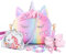 JYPS Einhorn Geldbörse für kleine Mädchen, 7Pcs niedliche Kinder Geldbörse Crossbody Taschen mit Kinder Dress Up Schmuck Set Pretend Play Zubehör, Geburtstagsgeschenke Einhorn Geschenke Spielzeug