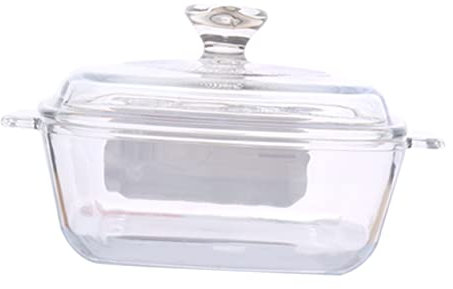 BESTonZON 1stk Mikrowellenschüssel Mikrowelle Glasschale Kasserolle Salat Mischschale Grillpfanne Für Backofen Durchsichtiger Behälter Mit Deckel Backofen Glasschale Weiß Pasta Glastopf