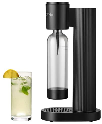 GreatWhip Wassersprudler Machine Schwarz, Sodamaschine, mit 1 Liter Flasche, Kompatibel mit Einschraubbarem 60L CO2 Karbonisator (nicht enthalten), Geschenk zum Muttertag