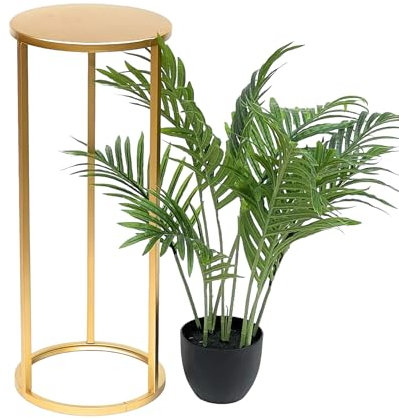DanDiBo Blumenhocker Metall Gold Rund Blumenständer Beistelltisch 96510 Blumensäule Modern Pflanzenständer Pflanzenhocker (60 cm)