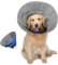 HAPPY HACHI Halskrause, Atmungsaktive Comfy Cone, Verstellbar Genesungshalsband für Hunde, Vorbeugung von Biss- und Leckwunden Weich Schutzkragen Nach Operationen (Blau, M)