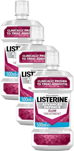 Listerine Advanced Defence Gum Treatment Mouthwash 500ml (Pack of 3)