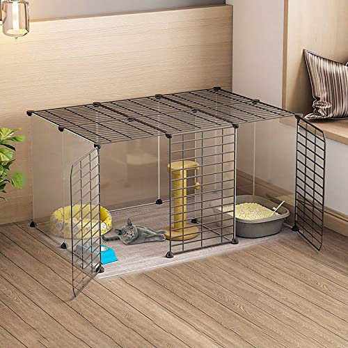 Katzenkäfig für den Innenbereich – Katzenkäfig, Laufstall, Katzenhütte, Katzengehege, Katzenwohnung, abnehmbare Katzenhütten aus Metall, Katzenkäfig, Hundekäfig, Frettchenkäfig, Rattenkäfig,
