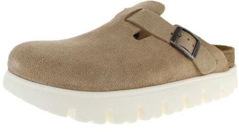 Scarpa donna sabot Birkenstock Boston Pap Chunky in suede warm sand D25BI01 1026176 41