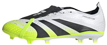 Adidas Unisex League Fold-Over Tongue Firm Ground/Multi Ground Football Boots, Cloud White/Core Black/Lucid Lemon, 42 EU