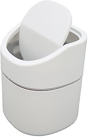 Mini Skrivbordsavfallsbehållare, liten soptunna Mini Skrivbordsavfallsbehållare, 2 liter Kapacitet, Bordssoptunna, Vikbart lock, för att minska lukt, Papperskorg,