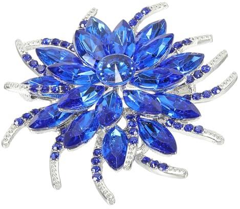 PATIKIL Broche de Flores con Piedras Estrás, Broche de Solapa de Cristal Vintage para Cumpleaños Banquetes de Baile Decoración de Vestidos Sombreros Bolsos