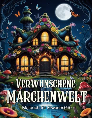 Verwunschene Märchenwelt: Malbuch für Erwachsene - Ein Fantasy Ausmalbuch mit märchenhaften Szenen, Tieren, Wäldern, Pilzhäusern und Schlössern für Entspannung und Achtsamkeit