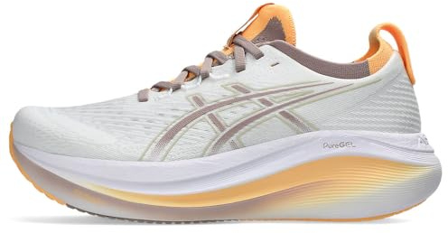 ASICS Damen Gel-Nimbus 27 Sneaker, White Fawn, 40.5 EU