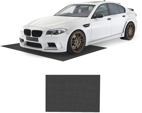 SOARS Tappeto per auto, tappetino antiscivolo e impermeabile, protezione contro fango, neve, olio e acqua, facile da tagliare, tessuto poliestere e LDPE, per garage, casa, ufficio, nero (180 x 150 cm)