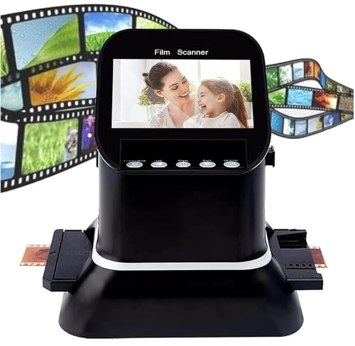 Film Scanner Converts 35mm 135 126 127 Negatives and Slides to Digital JPEG with 4.3 LCD, Perfect for Digitizing Old Photos