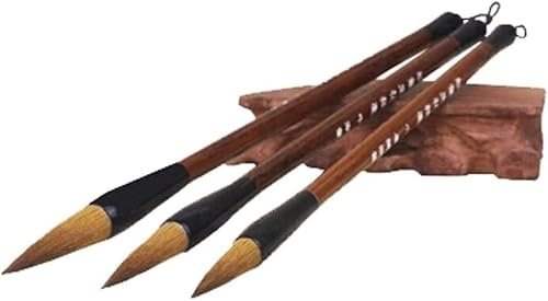 Kalligrafipensel 3-DELARS kinesisk kalligrafipenselset - rent varghår