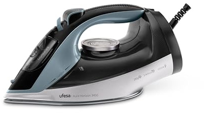 Ufesa Aura Horizon Ferro da Stiro a Vapore 3450W, Colpo di Vapore 280g, Vapore Continuo 55g/min, Suola in Ceramica DualGlide, Sistema Anticalcare 3 in 1, Antigoccia, Serbatoio 350 ml, Cavo 1,9 m