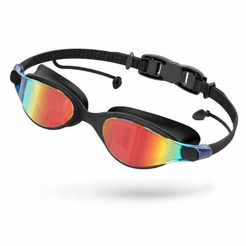 Seaflar Antivaho Gafas De NatacióN General | Profesional Lentes Galvanizados, ProteccióN UV, 3D Sello De Silicona | Impermeable Gafas Piscina Adultos & Adolescentes-Black