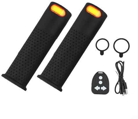 Evenoonest 1 paio di manopole per manubrio di scooter elettrico, luci di direzione integrate sinistra e destra, impugnature antiscivolo in silicone, per Xiaomi M365 Pro 1 Pro 2 Mi3, 135 mm (nero)