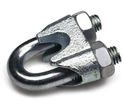 Constrabo® | 5x Abrazaderas de cable de acero DIN741 | Tamaño 8mm | Clips de alambre de acero galvanizado | Cable cuerda clip, abrazaderas de cuerda de alambre, sujetacables de acero, wire rope clips
