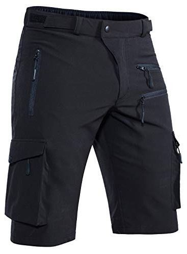 Hiauspor Pantaloni da MTB da Uomo Elasticizzati ad Asciugatura Rapida per Il Trekking e l'escursionismo (Nero, Medium)