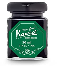 Kaweco Tintenglas 50 ml | Palmengrün Palm Green | Premium Tinte für Füller im Tintenfass | vegan tierversuchsfrei wasserlöslich nachhaltig | Schönschrift Kalligrafie Lettering Schreibtinte