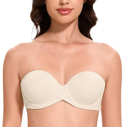 MELENECA Femme Push Up à Armatures Moulé Soutien-Gorge sans Bretelles