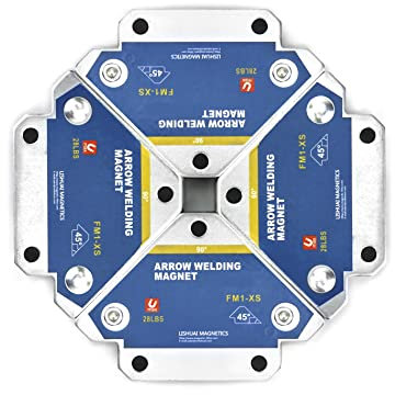 QWORK® 4 Pcs Magnetic Welding Holder 45° 90° 135° Multi-Angle Welding Magnet Positioner Auxiliary Locator Tools 28lbs / 12.5kg