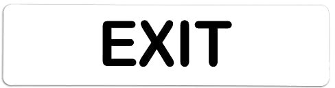 Becral® - Cartello adesivo in PVC EXIT | Targa porta in inglese | Segnale informativo | Cartello porta 200 x 50 mm