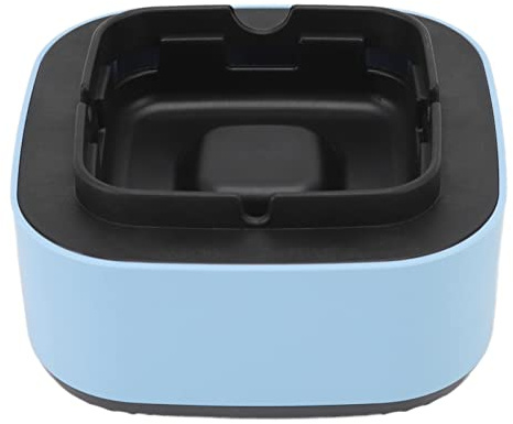 Smokeless Ashtray, Air Suction Structure One Button Operation ABS Multifunctional Ash Tray Electronic Ashtray Widely Applicable Negative Ion Air Fresher for Business (Blue)