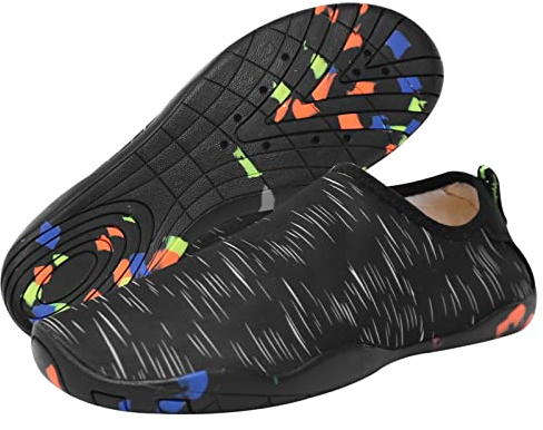 Escarpines Hombre Mujer Zapatillas de Agua Playa y Piscina Barefoot Calzado Minimalista Zapatos Pies Descalzos Water Shoes Calcetines Natacion para Actividades Acuáticas(1# Negro, 39 EU)