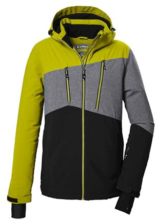 Killtec Herren Skijacke Funktionsjacke mit Kapuze und Schneefang KSW 306 MN SKI Jckt wasserdicht, Winddicht, atmungsaktiv 00742-dunkellime XXL