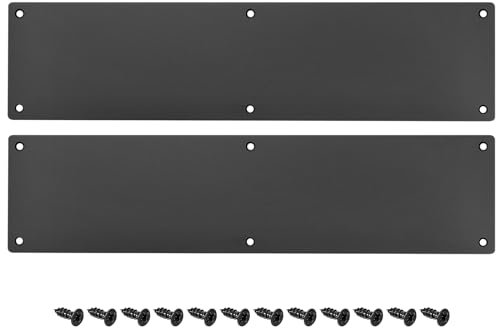 sourcing map 2 placas de puerta de aluminio de 10,2 x 40,6 cm de grosor, para puerta delantera exterior o puerta trasera, color negro