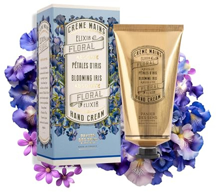 Panier des Sens – Feuchtigkeitshandcreme Trockene Hände & Haut - Irisblüten handlotion, Feuchtigkeitscreme, Handmaske - Oliven-, Mandelöl - Handpflege aus Frankreich 97% nat. Inhaltsstoffe - 75 ml
