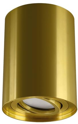 Takspot cylinder GU10 svängbar Ø 9,4 cm H: 12,5 cm liten aluminium i guld utanpåliggande taklampa utanpåliggande spotlight utanpåliggande spotlight vardagsrum taklampa kök hall