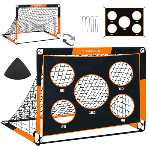 Pop Up Football Goals for Garden, Goal Posts for Kids with Carry Bag, Portable Goal with Net Training Equipment, 4x3ft / 5x4ft Foldable Goals for Backyard