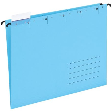Elba 25x blaue Hängemappen für A4, Hängeregister, seitlich offen, inkl. Vollsichtreitern