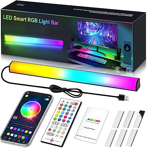 GIPOYENT Unter Monitor Lichtleiste, dimmbare LED Dynamic Rainbow Effect, einstellbare Helligkeit, Geschwindigkeit und Musik, Fernbedienung Farbwechsel, für Spiel Licht Zimmer