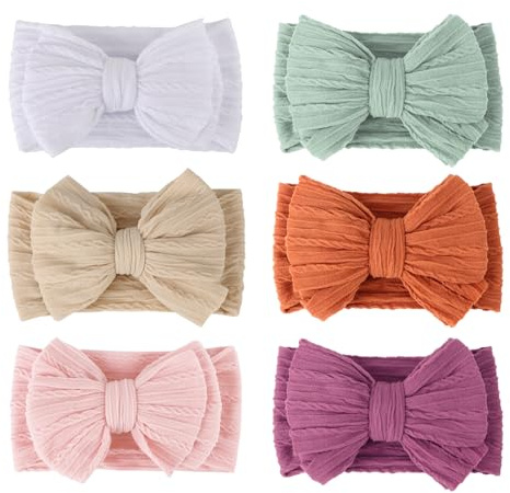 DRESHOW 6 Piezas Diademas y Bandas Para Cabeza de Bebé Niña - Elásticas Para Recién Nacidos y Niñas Pequeñas - Accesorios de Cabello