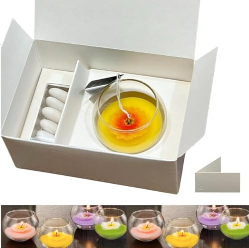 Regalami.shop set 8 bomboniere candele colorate a forma di fiore in vasetto di vetro complete di scatola da regalo e portanconfetti, ideale per tutte le cerimonie