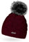 Neverless Damen Strick-Mütze gefüttert mit Kunstfell-Bommel, Winter-Mütze, Bommelmütze, rot Unisize