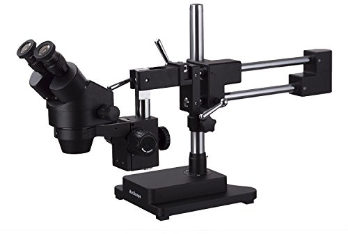 AmScope 3,5 x -90 X Jumelles Zoom microscope stéréo avec double bras avec perche Noir