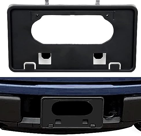 ECOTRIC Front Bumper License Plate Mounting Bracket Frame Holder Compatible with 2009-2014 Ford F150 Replacement for 9L3Z-17A385-A 9L3Z17A385A FO1068134, Black