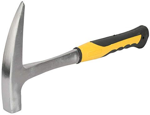 Martillo geológico Martillo de ladrillo de Acero con Alto Contenido de Carbono Cabeza Doble con Punta Puntiaguda Boca Plana Estudio geológico Martillo de Pico de Pato de ladrillo(L)