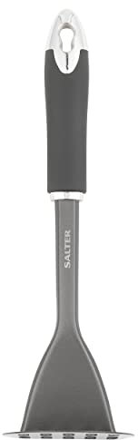 Salter BW11068EU7 Cosmos Prensa Patatas Con Un Diseño Ergonómico Y Mango Suave Al Tacto, Gancho Para Colgar Incluida, Fácil De Limpiar, Duradera, Hecho De Acero Inoxidable, Gris Mate