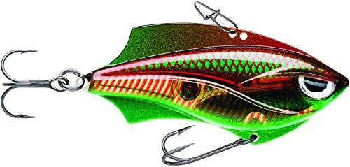 Rapala - Angelköder Rap-V Blade - Angelzubehör Kunststoff/Metallkörper - Süßwasser-Spinnköder - Sinkend - Lauftiefe: Variabel - Größe: 5cm / 10g - Hergestellt in Estland - Green Motoroil UV